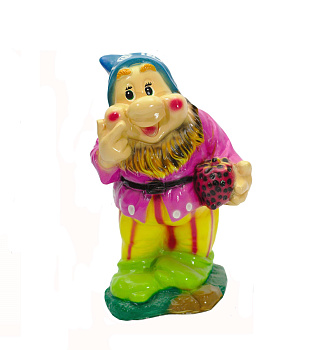 Фигура из гипса Гном с клубникой